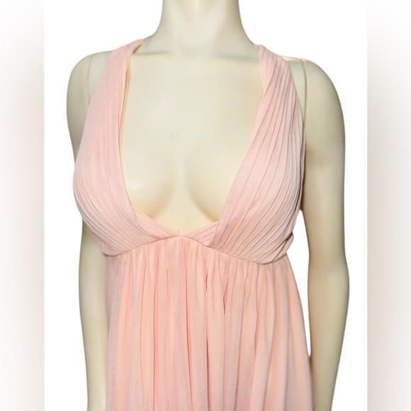 Missguided Plunging Neck Maxi Dress Peach Size 6 - Picture 12 of 16